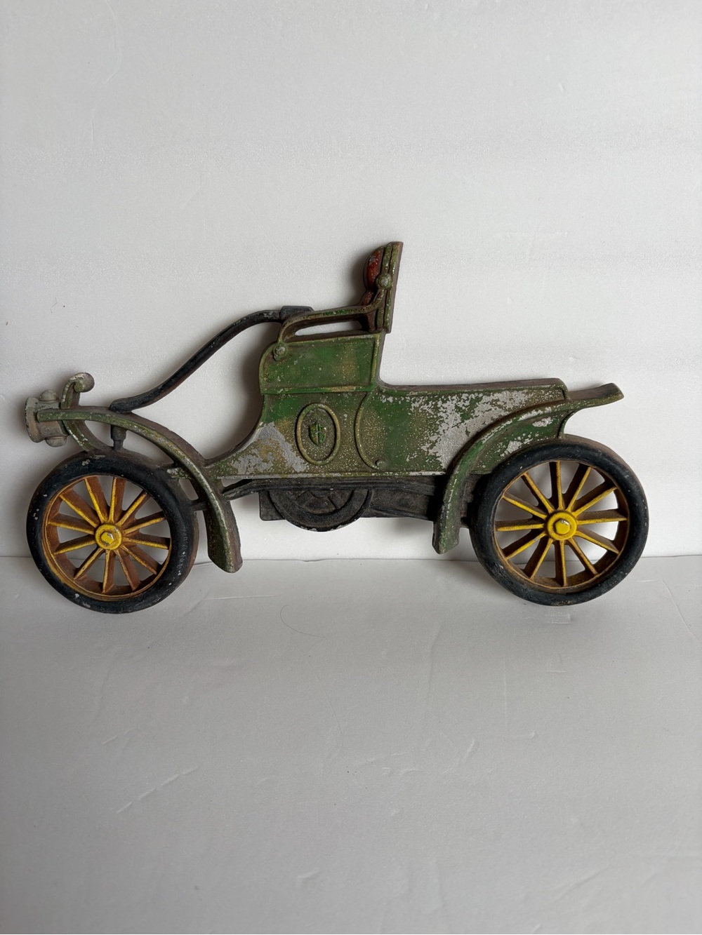 Vintage Green Metal Car Wall Decor - Rustic Home Accent